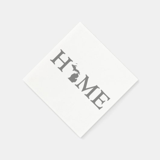 Michigan Home State Grijs Word Art Paper Party Servetten (Hoek)