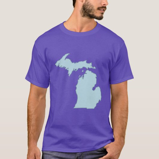 Michigan Home State Outline Blue Oversized T-shirt (Voorkant)