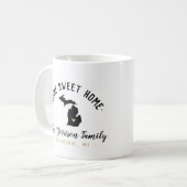 Michigan Home Sweet Home Famille Monogramme Mug (Devant gauche)