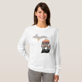 Michigan Home Sweet Home Typografie met hart T-shirt (Voorkant volledig)