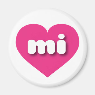 Michigan hot roze hart - Ik hou van hem Magneet