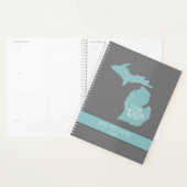 Michigan I Love Blue Gray Silhouette Planner (Display)