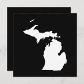 Michigan in het wit en zwart kaart (Voorkant / Achterkant)