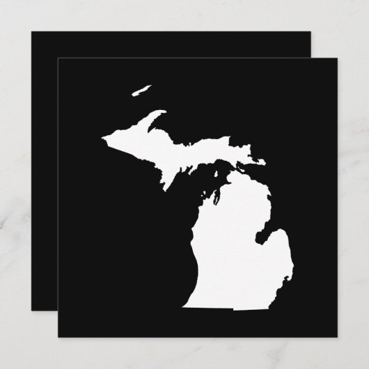 Michigan in het wit en zwart kaart (Voorkant / Achterkant)