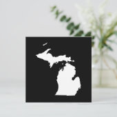 Michigan in het wit en zwart kaart (Staand voorkant)