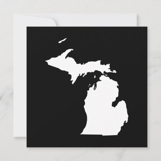 Michigan in het wit en zwart kaart (Voorkant)