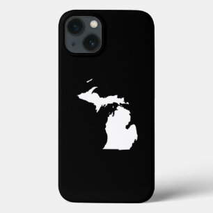 Michigan in wit en zwart iPhone 13 hoesje