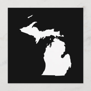 Michigan in wit en zwart kaart