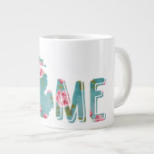 Michigan is thuis | Roze  Rozen en Aqua Extra Grote Mok (Voorkant rechts)