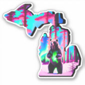 Michigan kaart BEER sticker! Sticker (Voorkant)