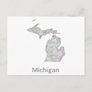 Michigan-kaart Briefkaart