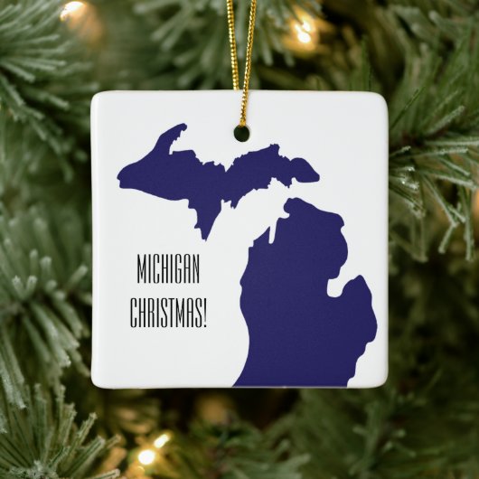 Michigan Kerstversient Keramisch Ornament (Boom)