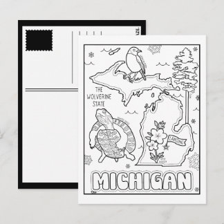 Michigan kleur mij collage briefkaart