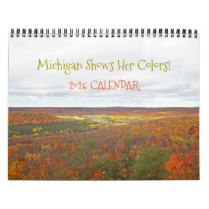 "MICHIGAN LAACT HAAR HERFSTKLEUREN ZIEN" 2026 KALE KALENDER