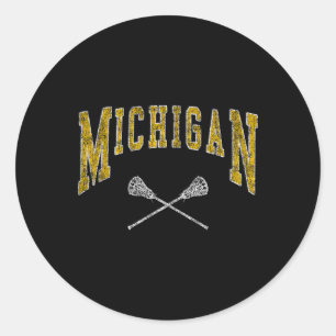 Michigan Lacrosse  laksspeelsters en fans Vin Ronde Sticker