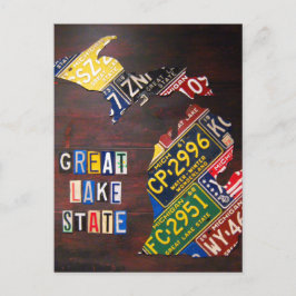 Michigan License Bord Map Art Briefkaart