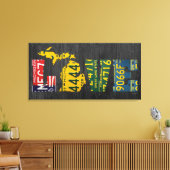 Michigan Liefde Licentie Bord Word Art Canvas Afdruk (Insitu (Woonkamer))