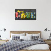 Michigan Liefde Licentie Bord Word Art Canvas Afdruk (Insitu (Slaapkamer))