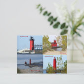 Michigan Lighthouses Briefkaart (Staand voorkant)