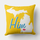 Michigan Lui État Marié Coussin de n'importe quell (Verso)