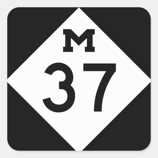 Michigan M-37 Vierkante Sticker (Voorkant)