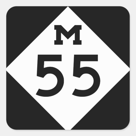 Michigan M-55 Vierkante Sticker (Voorkant)