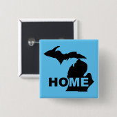 Michigan Maison loin de State Button Badge Pin (Devant & derrière)