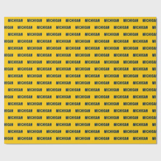 Michigan Maize en Blue Wrapping Paper Cadeaupapier (Vlak)
