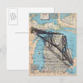 Michigan Map Art Briefkaart (Voorkant / Achterkant)