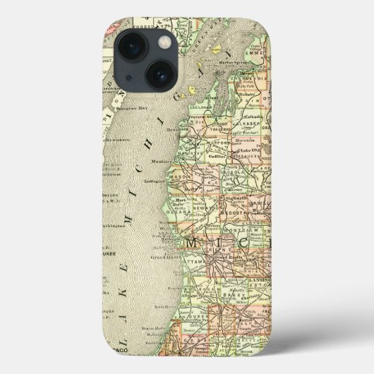 Michigan Map Case-Mate iPhone Case (Achterkant)