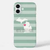 Michigan Map Home State Love met Custom Heart Case-Mate iPhone Case (Achterkant)