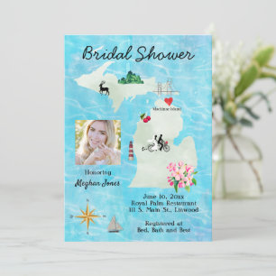 Michigan Map Invitation de douche nuptiale