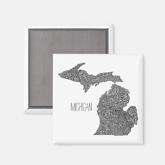 Michigan Map Magneet (Voorkant / Achterkant)