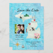 Michigan Map opslaan Dater Save The Date (Voorkant / Achterkant)