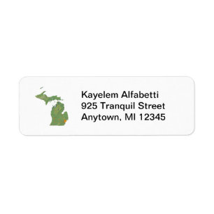 Michigan Map Return Label