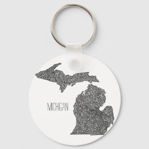 Michigan Map Sleutelhanger