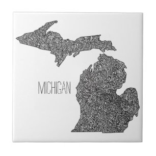 Michigan Map Tegeltje