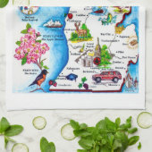  Michigan Map Theedoek (Gevouwen)