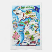  Michigan Map Theedoek (Verticaal)