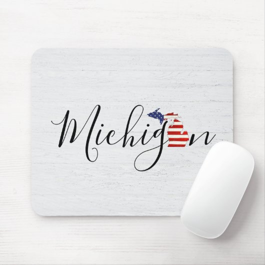 Michigan met vlag Grafisch Muismat (Met muis)