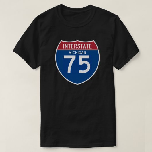 Michigan MI I-75 Interstate Highway Shield - T-shirt (Design voorkant)