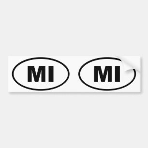 Michigan MI ovaal Bumpersticker