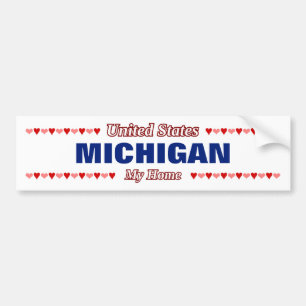 MICHIGAN - Mijn thuisland - Verenigde Staten; Hart Bumpersticker