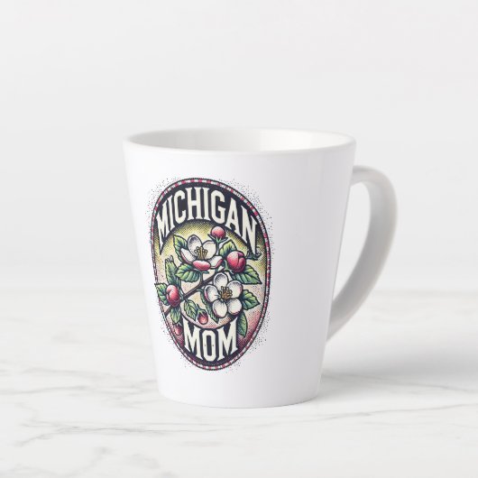 Michigan Mom Cherry Blossom Tree State Flower Latte Mok (Rechterhoek)