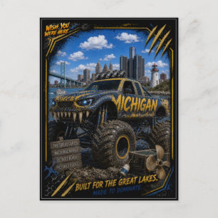 Michigan Monster Truck Off Road Kunst Briefkaart
