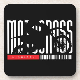 Michigan Motocross Motorfiets Silhouet Bier Onderzetter