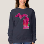 Michigan Navy Blue Sweatshirt met ROZE Michigan! (Voorkant)