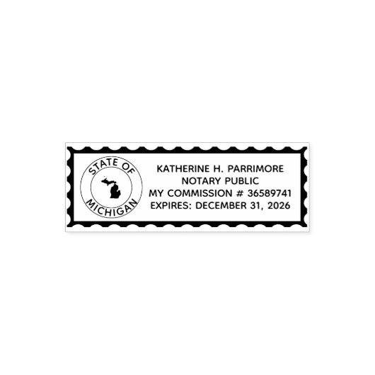 Michigan notaris openbare zelf inkt rubberen stemp zelfinktende stempel (Design)