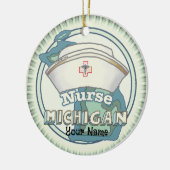 Michigan Nurse Keramisch Ornament (Links)