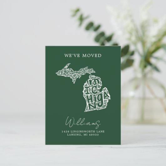 MICHIGAN | Onze adreswijziging Briefkaart (Staand voorkant)